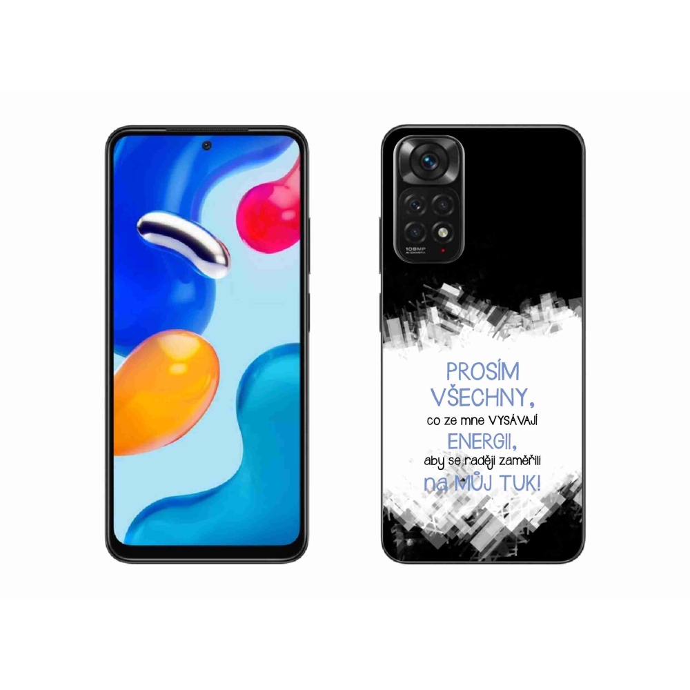 Gelový kryt mmCase na Xiaomi Redmi Note 11S 4G - vtipný text 1 modrý