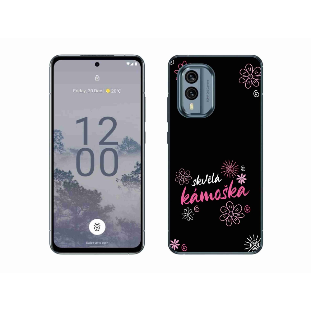 Gelový kryt mmCase na Nokia X30 5G - skvělá kámoška černé pozadí