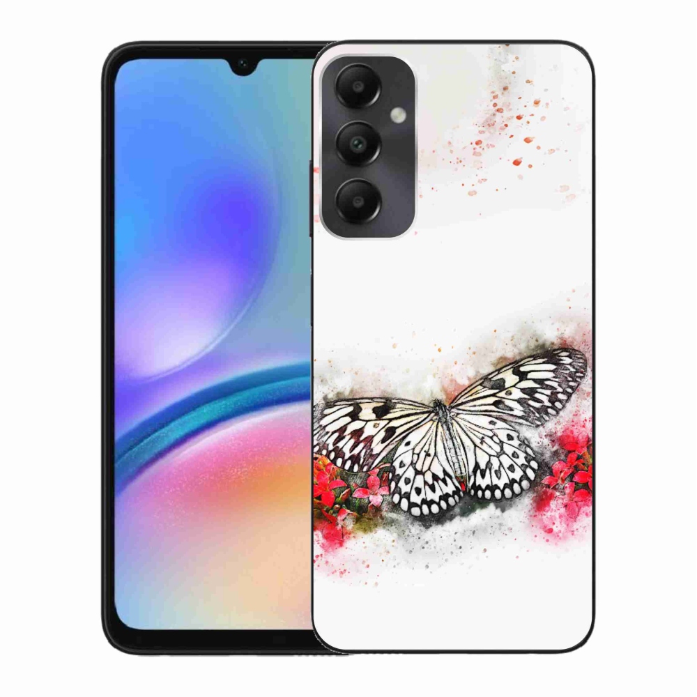 Gelový kryt mmCase na Samsung Galaxy A05s - černobílý motýl