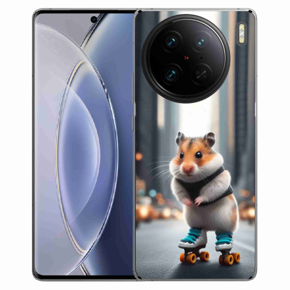 Gelový kryt mmCase na Vivo X90 Pro - křeček na bruslích