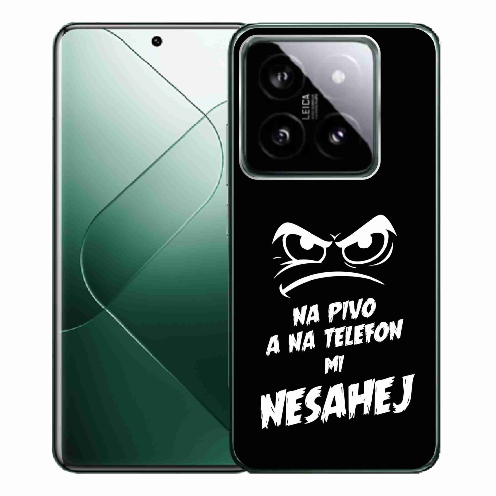 Gelový kryt mmCase na Xiaomi 14 Pro - pivní motiv 2 černé pozadí