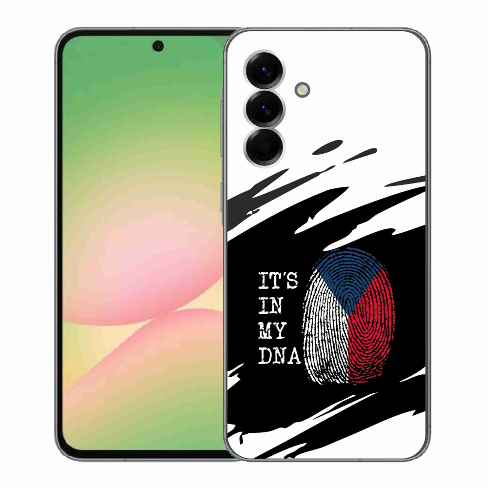 Gelový kryt mmCase na Samsung Galaxy A56 5G - vlajka otisk prstu černobílé pozadí