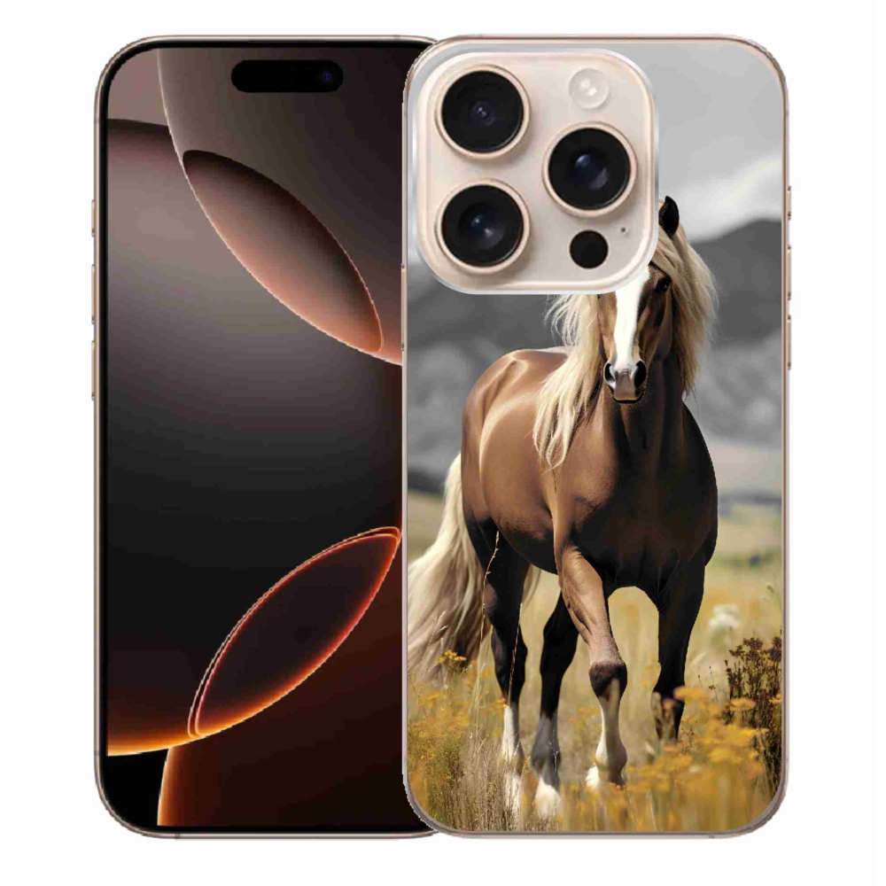 Gelový kryt mmCase na iPhone 16 Pro Max - hnědý kůň 1