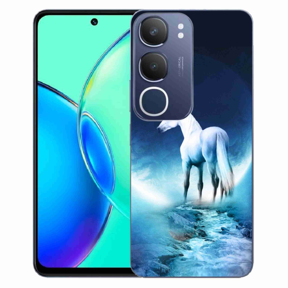 Gelový kryt mmCase na Vivo Y19s - bílý jednorožec