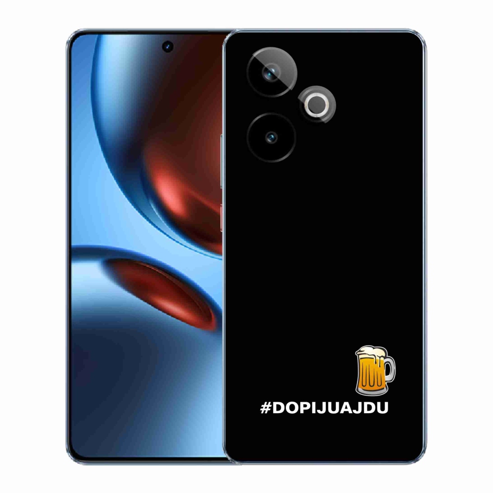 Gelový kryt mmCase na Realme GT 7 5G/GT 7T 5G - pivní motiv 1 černé pozadí