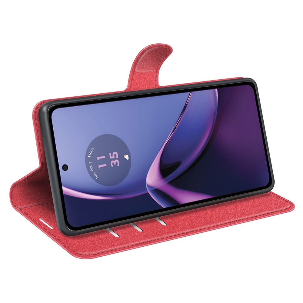 Litchi knížkové pouzdro na Motorola Moto G84 5G - červené