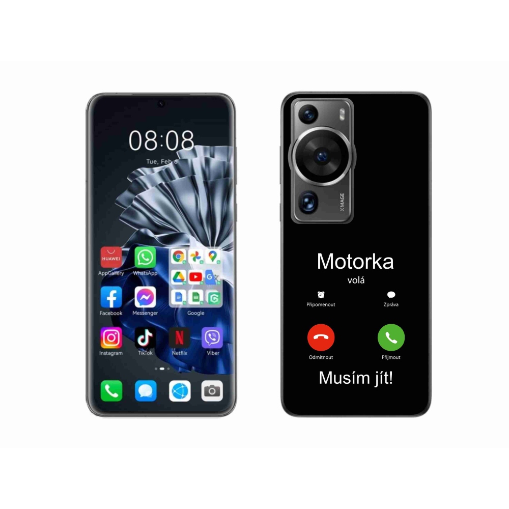 Gelový kryt mmCase na Huawei P60 Pro - motorka volá černé pozadí