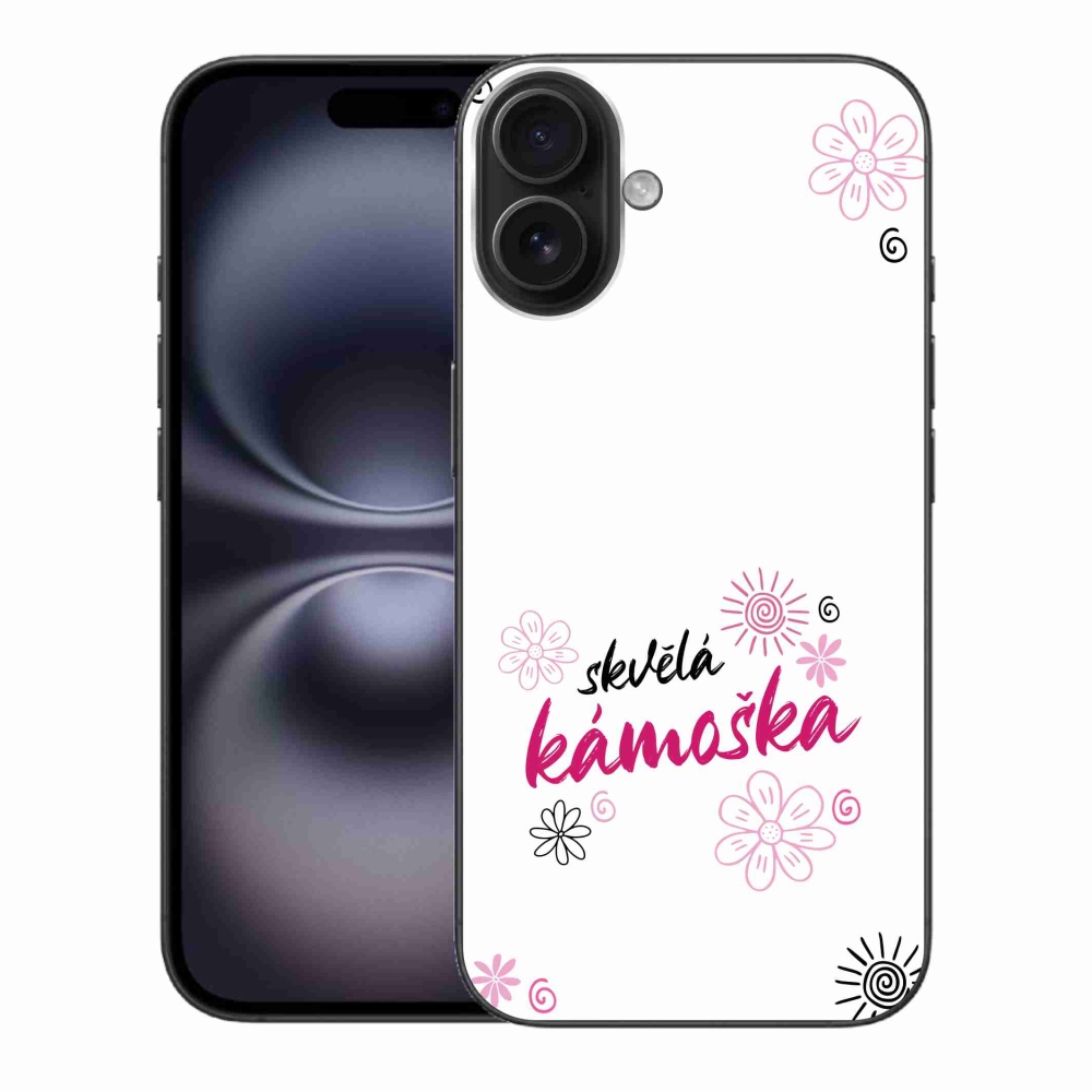 Gelový kryt mmCase na iPhone 16 Plus - skvělá kámoška bílé pozadí