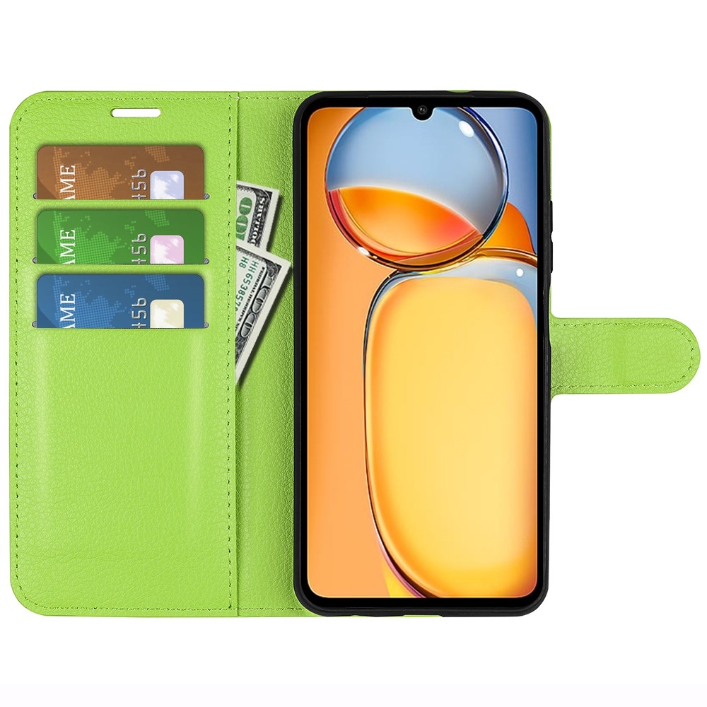 Litchi knížkové pouzdro na Xiaomi Poco C65/Redmi 13C - zelené
