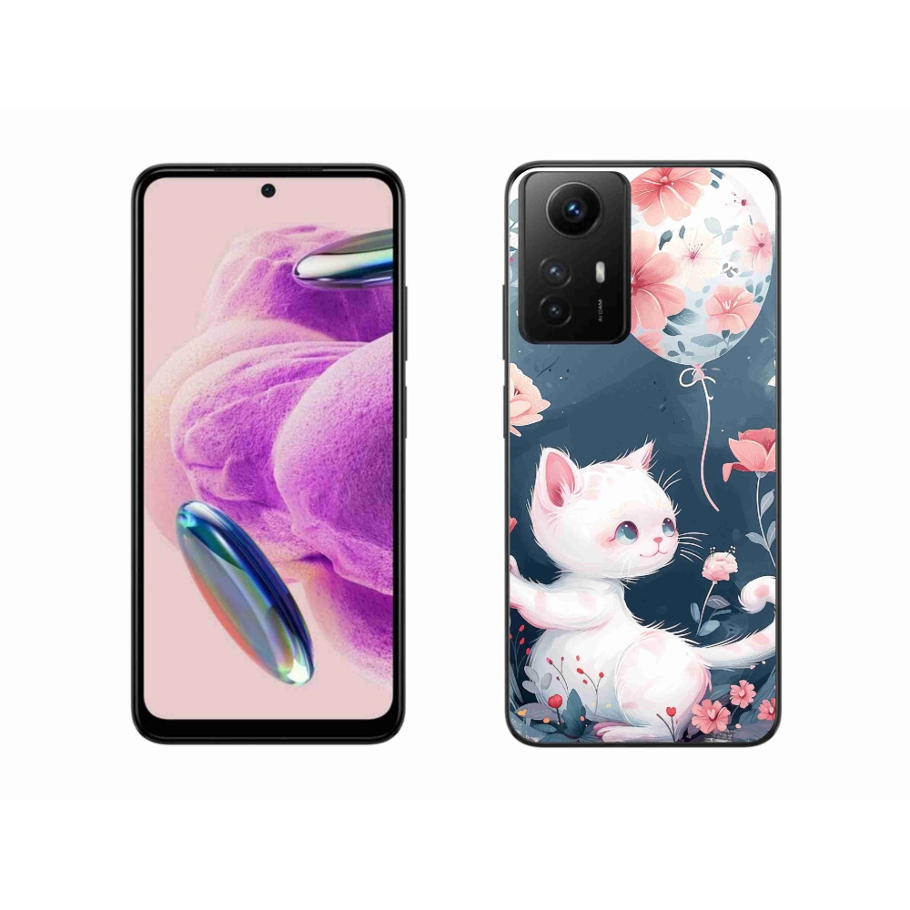 Gelový kryt mmCase na Xiaomi Redmi Note 12S - kotě s balónkem
