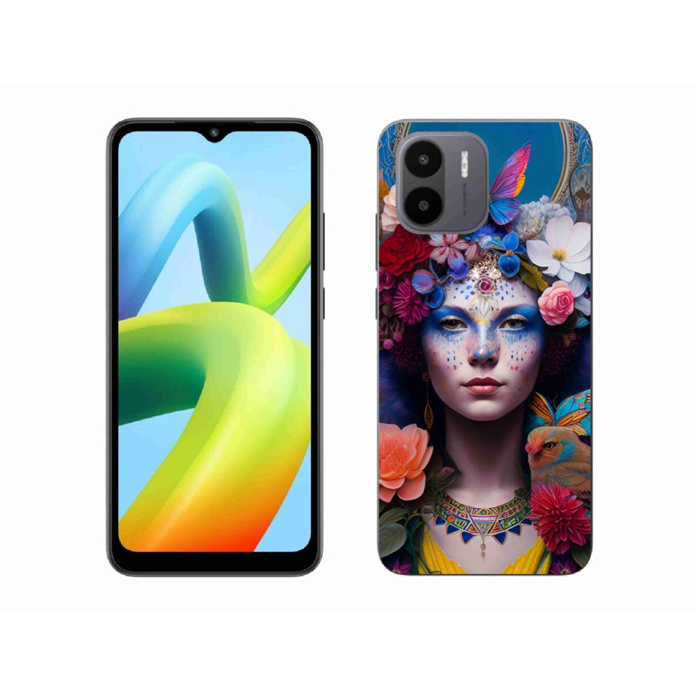 Gelový kryt mmCase na Xiaomi Redmi A1/Redmi A2 - žena s květinami