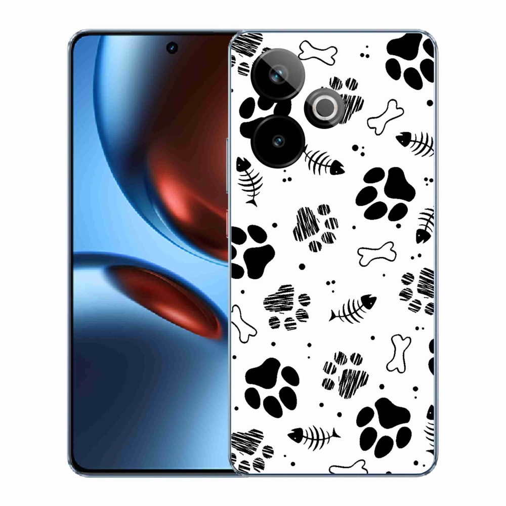 Gelový kryt mmCase na Realme GT 7 5G/GT 7T 5G - psí tlapky 1