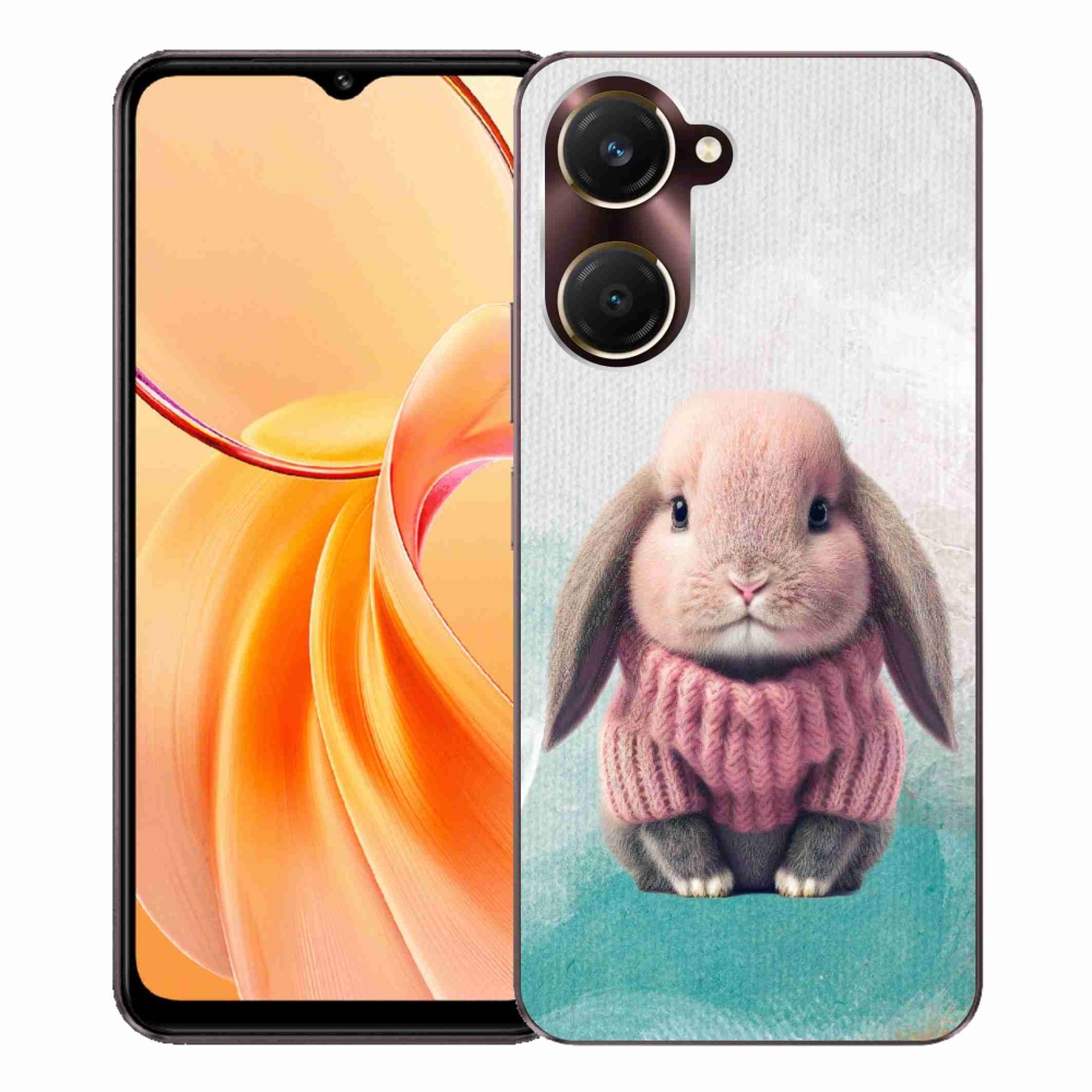 Gelový kryt mmCase na Vivo Y28s 5G - králíček ve svetru