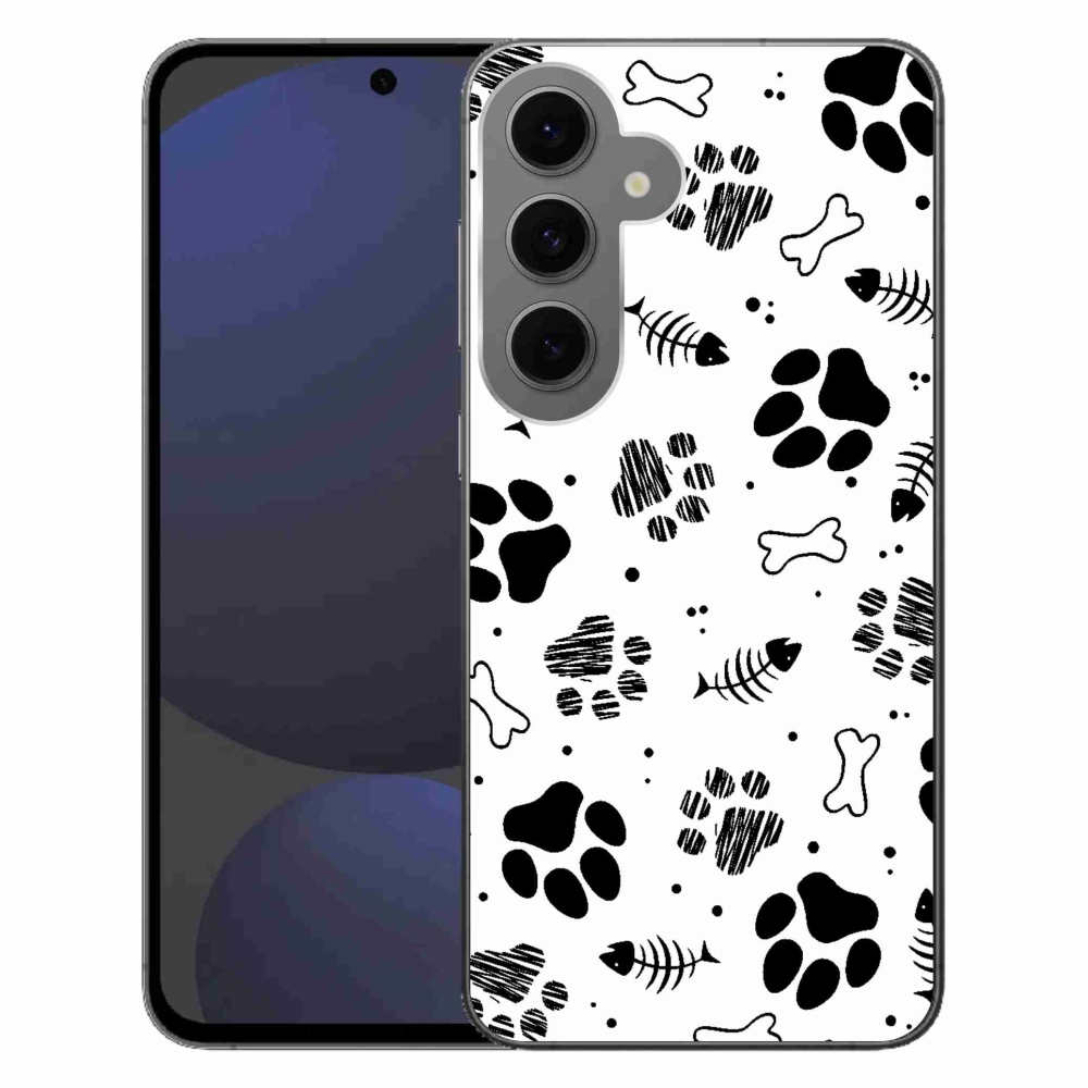 Gelový kryt mmCase na Samsung Galaxy S24 FE - psí tlapky 1