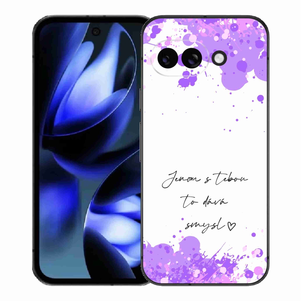 Gelový kryt mmCase na Google Pixel 9a - zamilovaný text bílé pozadí