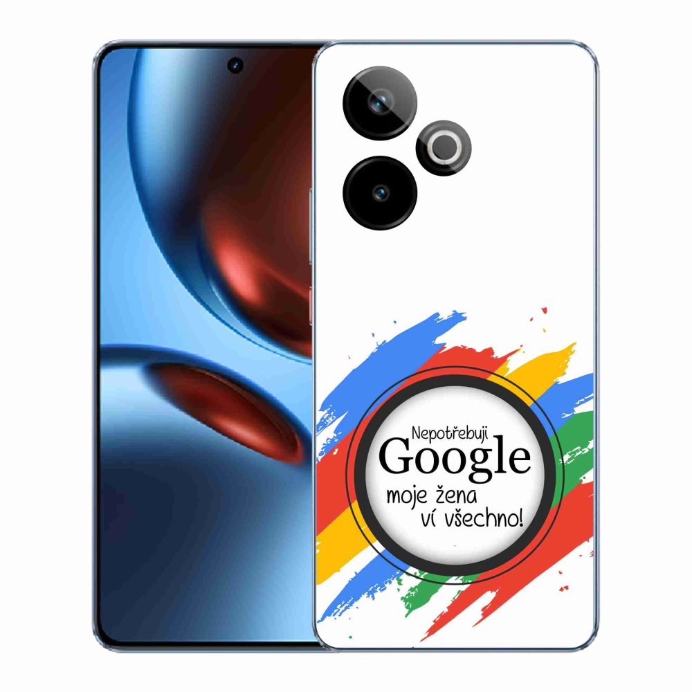 Gelový kryt mmCase na Realme GT 7 5G/GT 7T 5G - žena ví všechno bílé pozadí