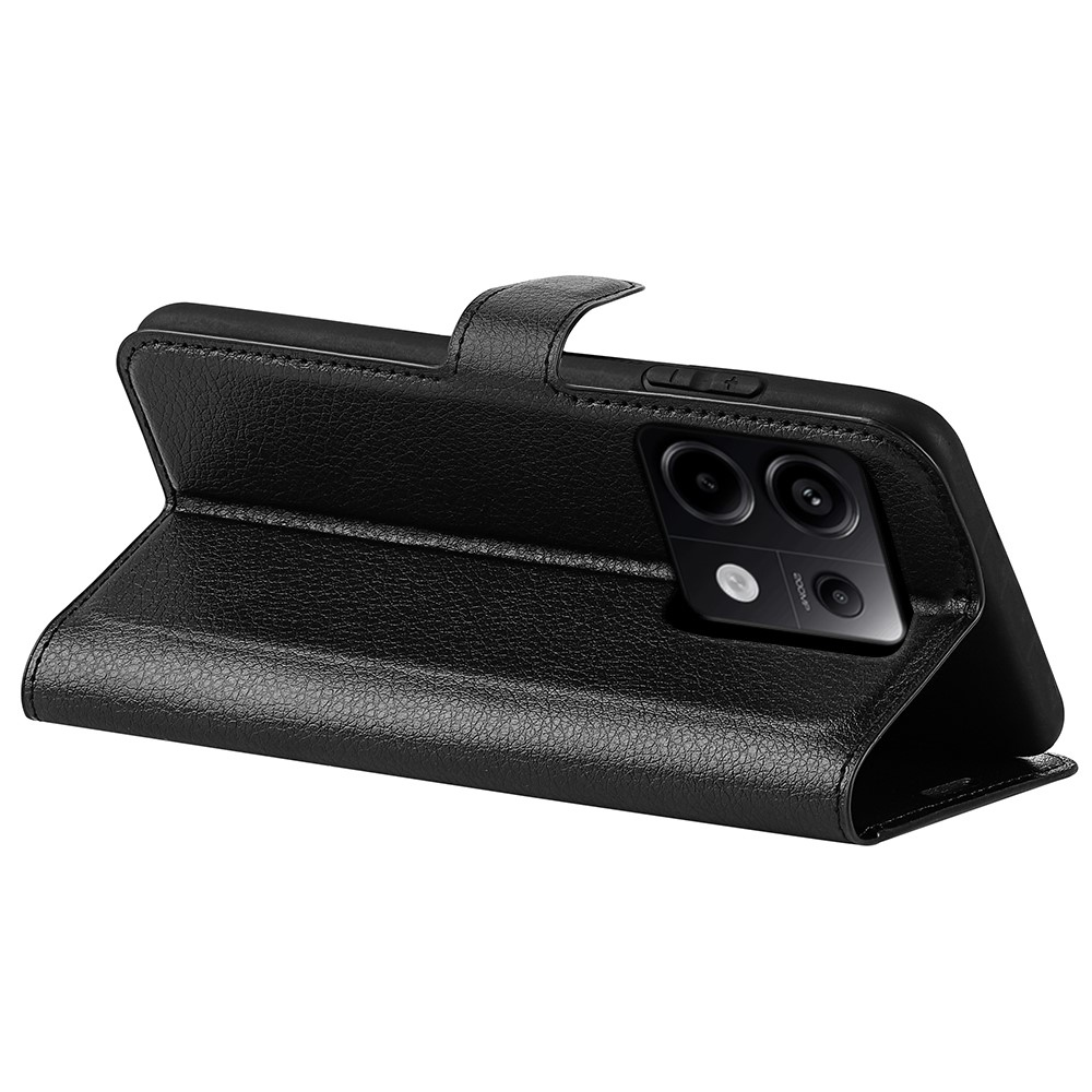 Litchi knížkové pouzdro na Xiaomi Redmi Note 13 Pro 5G/Poco X6 5G - černé