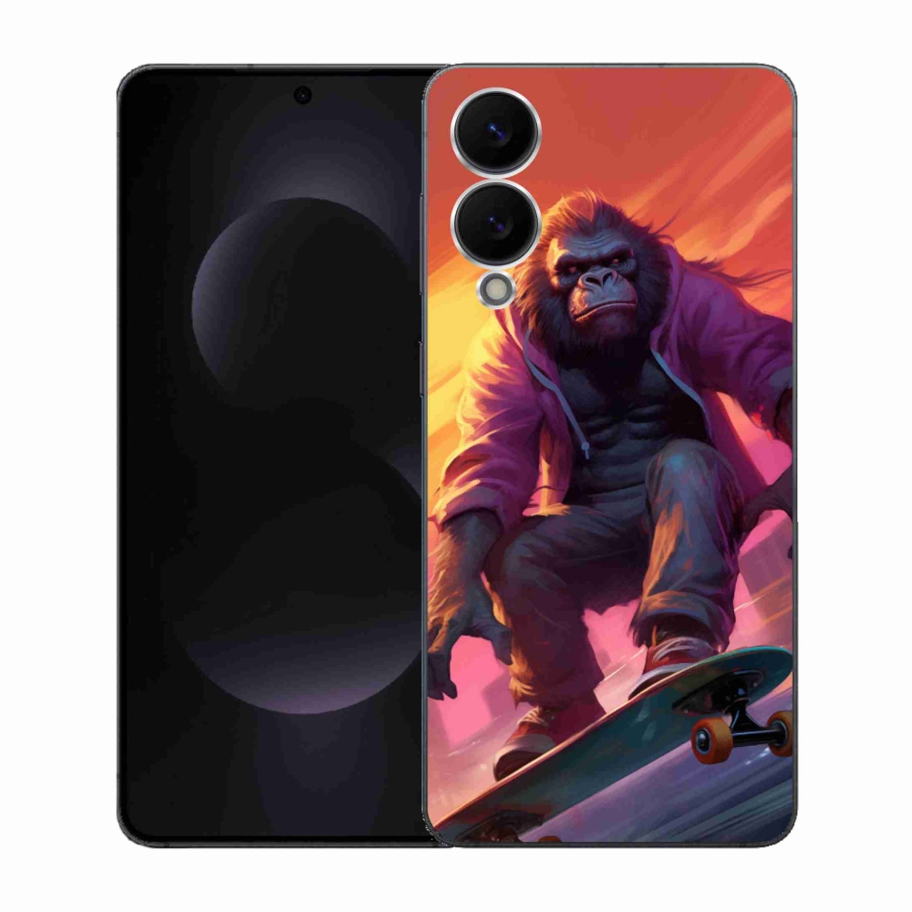 Gelový kryt mmCase na Samsung Galaxy S25 Edge - gorila na skateboardu