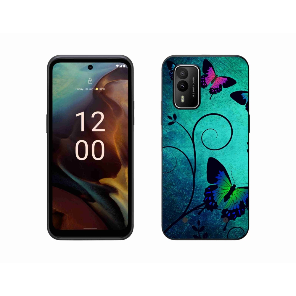 Gelový kryt mmCase na Nokia XR21 - barevní motýli