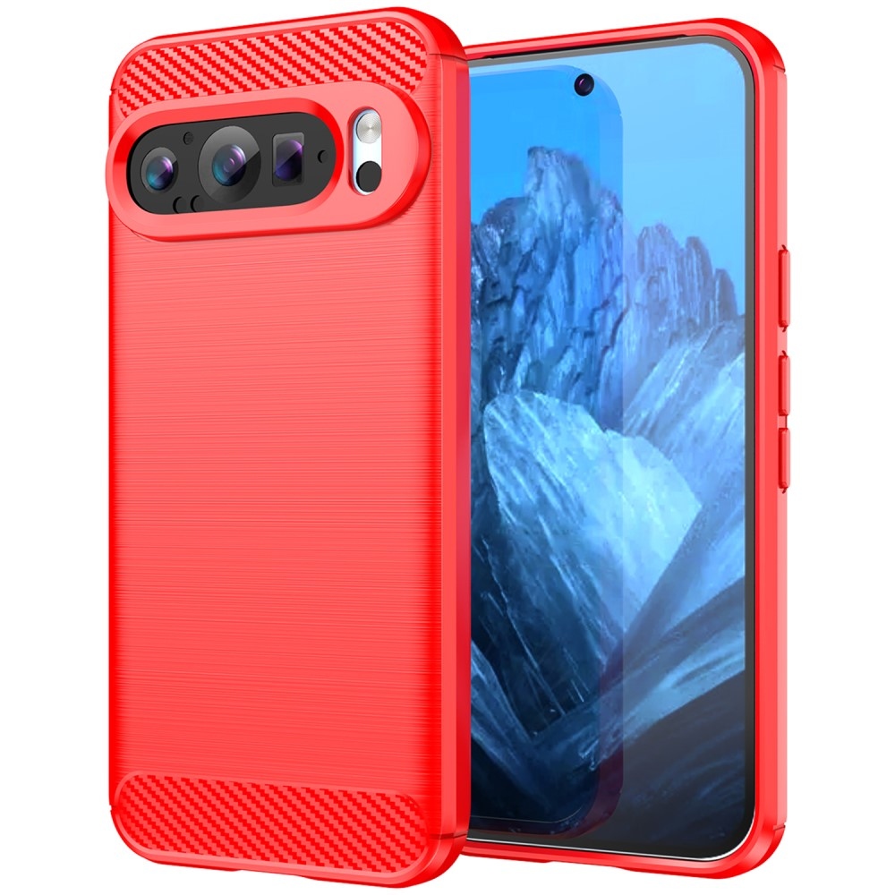 Carbon odolný gelový obal na Google Pixel 9/9 Pro - červený