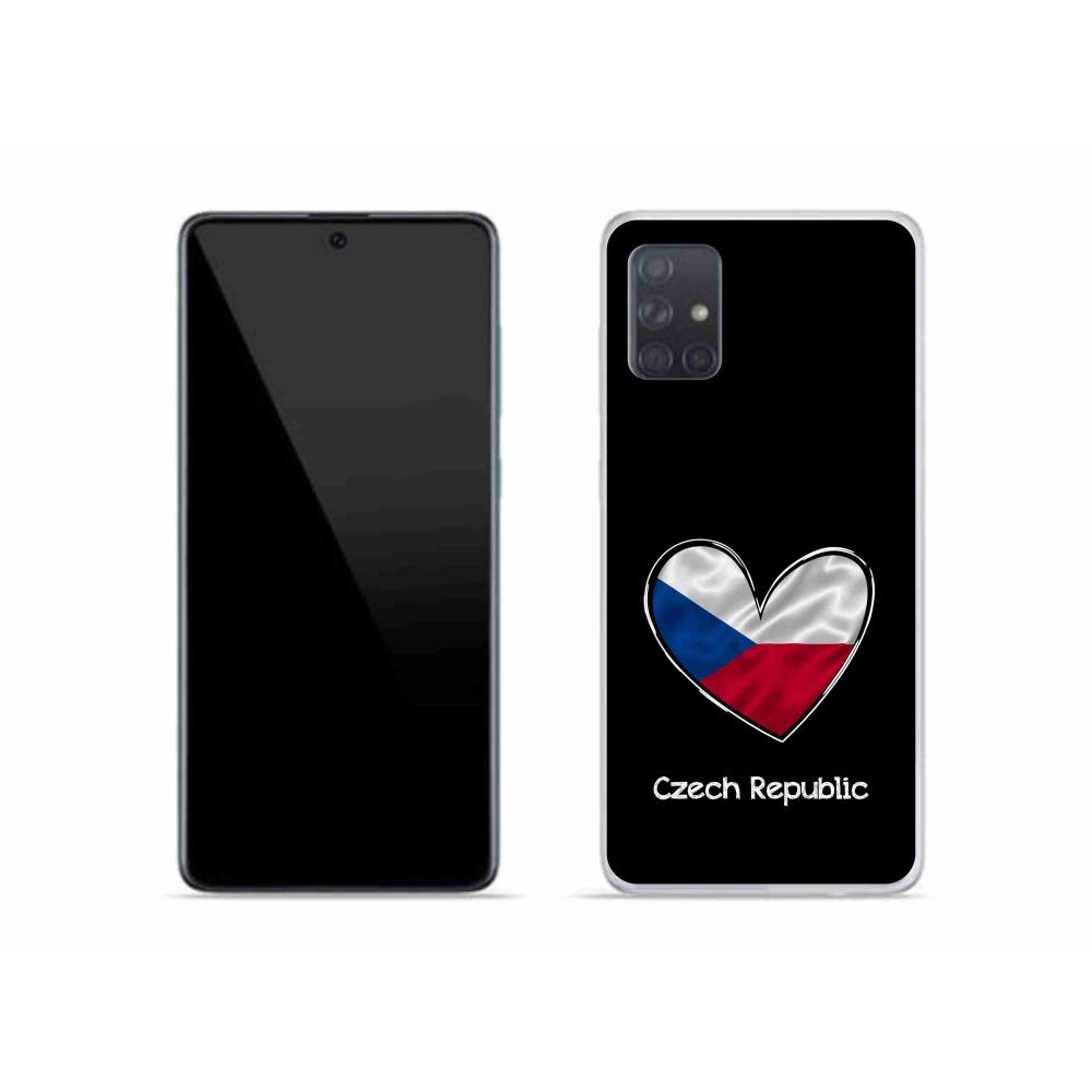 Gelový kryt mmCase na Samsung Galaxy A51 - vlajka srdce černé pozadí