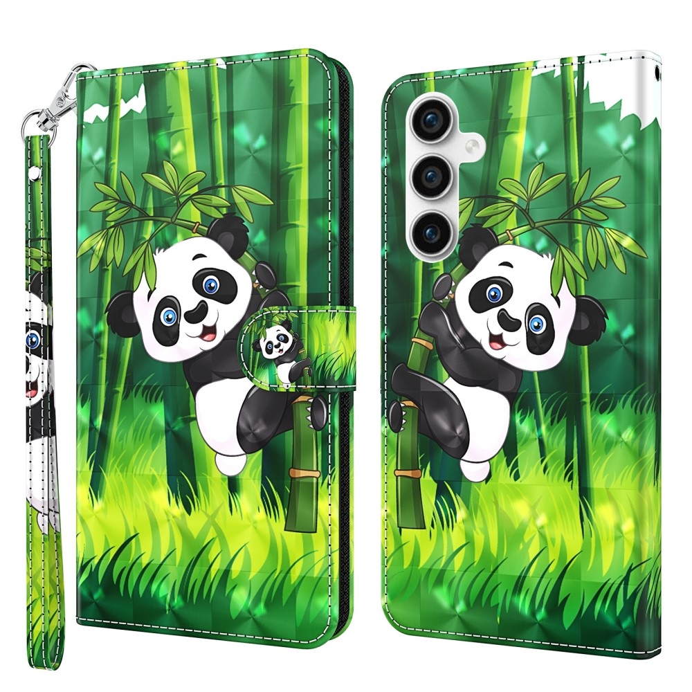 Print knížkové pouzdro na Samsung Galaxy S23 FE - panda na bambusu