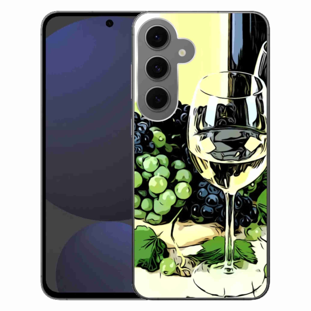 Gelový kryt mmCase na Samsung Galaxy S24 FE - sklenka vína