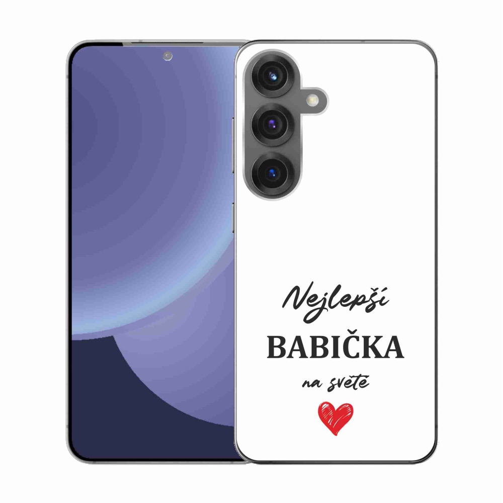 Gelový kryt mmCase na Samsung Galaxy S25 - nejlepší babička 1 bílé pozadí