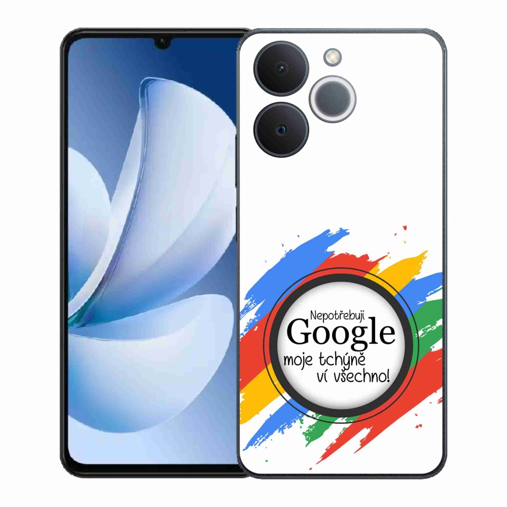 Gelový kryt mmCase na Realme Note 70T - tchýně ví všechno bílé pozadí