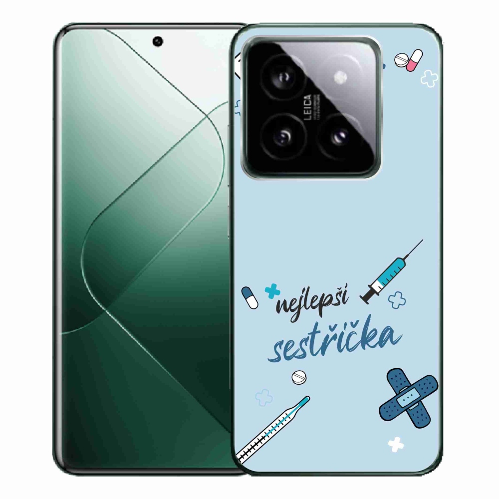 Gelový kryt mmCase na Xiaomi 14 Pro - nejlepší sestřička modré pozadí