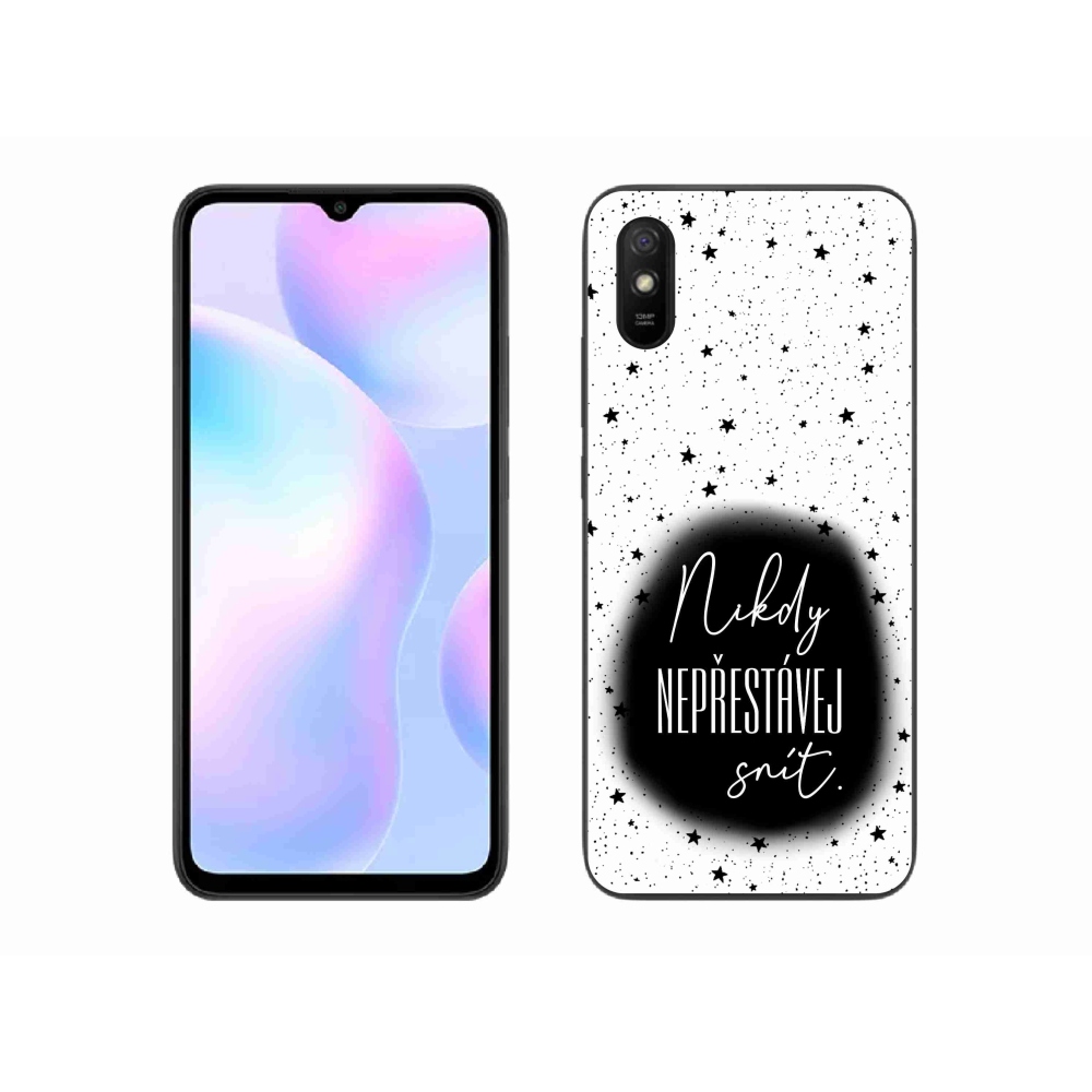 Gelový kryt mmCase na Xiaomi Redmi 9AT - citát 1 černobílé pozadí