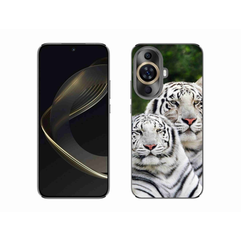 Gelový obal mmCase na Huawei Nova 11 - bílí tygři