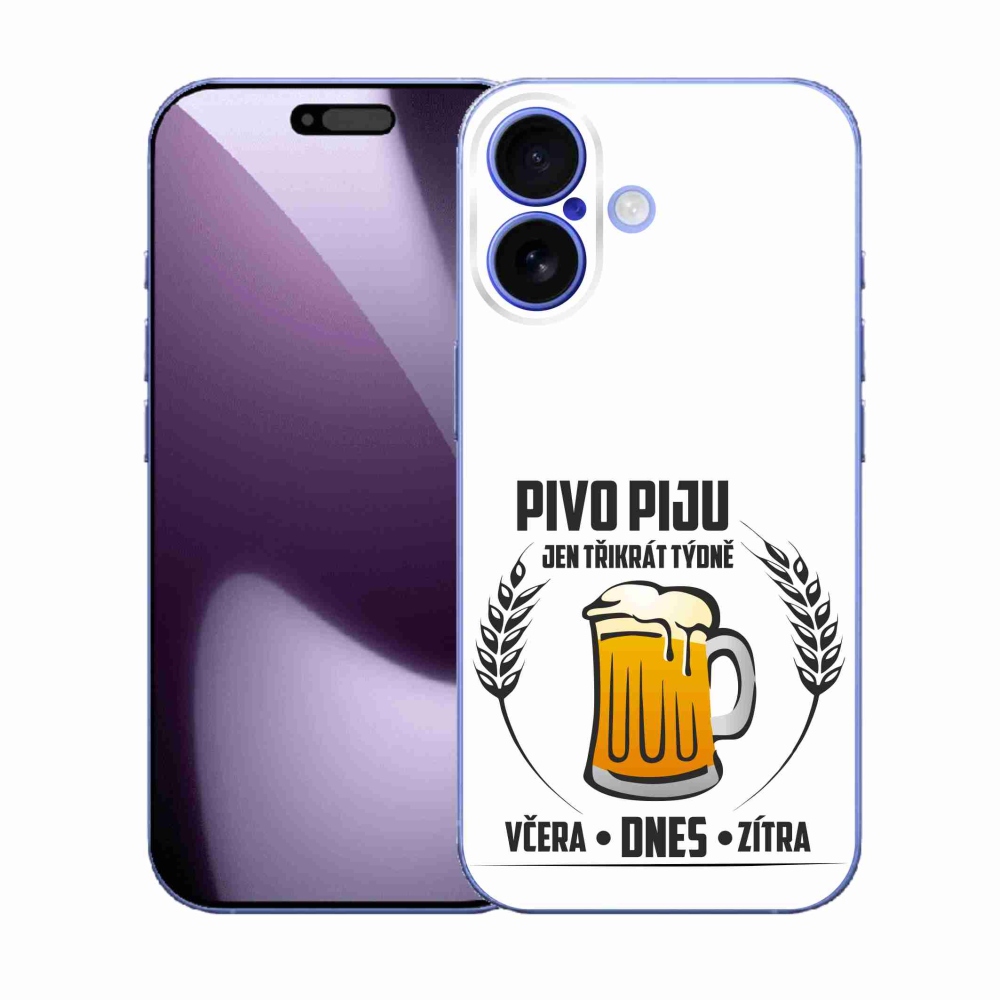 Gelový kryt mmCase na iPhone 17 - pivní motiv bílé pozadí