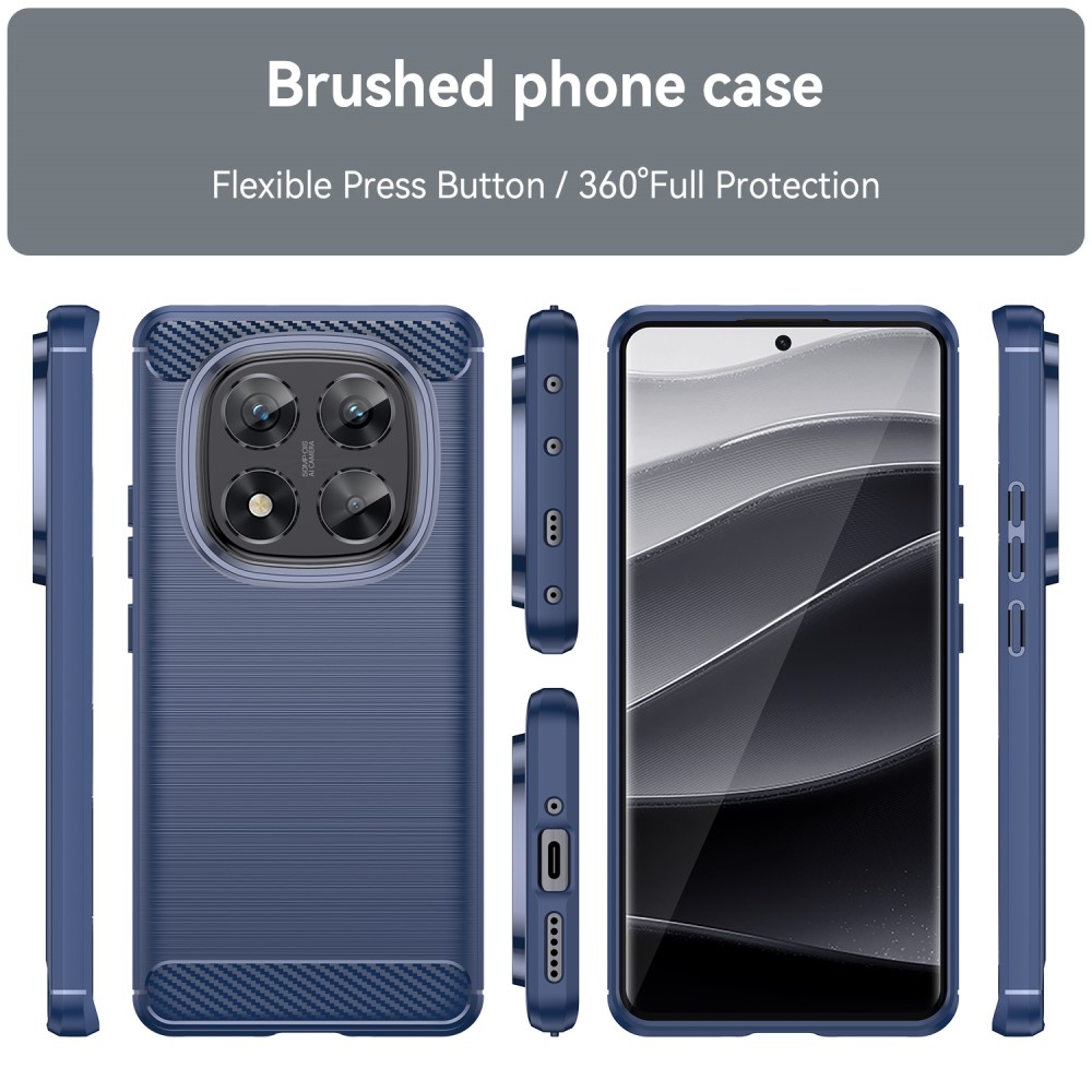 Carbon odolný gelový obal na Xiaomi Redmi Note 14 Pro 5G/Poco X7 5G - modrý
