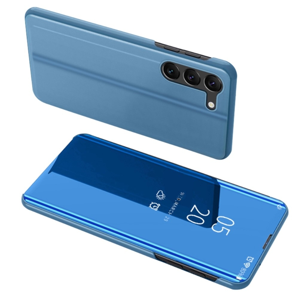 Clear zavírací kryt s matným předkem na Samsung Galaxy S24+ - modrý