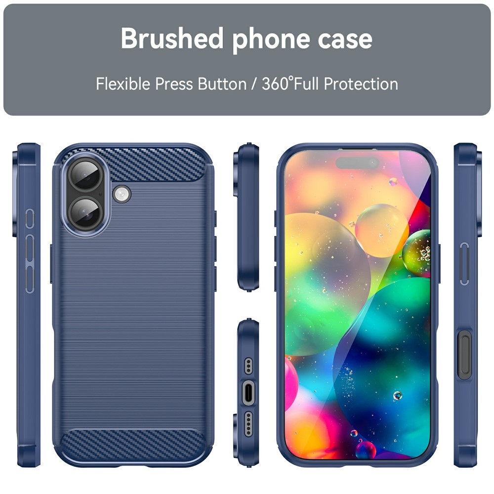 Carbon odolný gelový obal na iPhone 17 - modrý