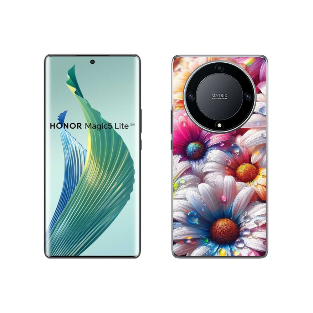 Gelový kryt mmCase na Honor Magic 5 Lite 5G - barevné kopretiny