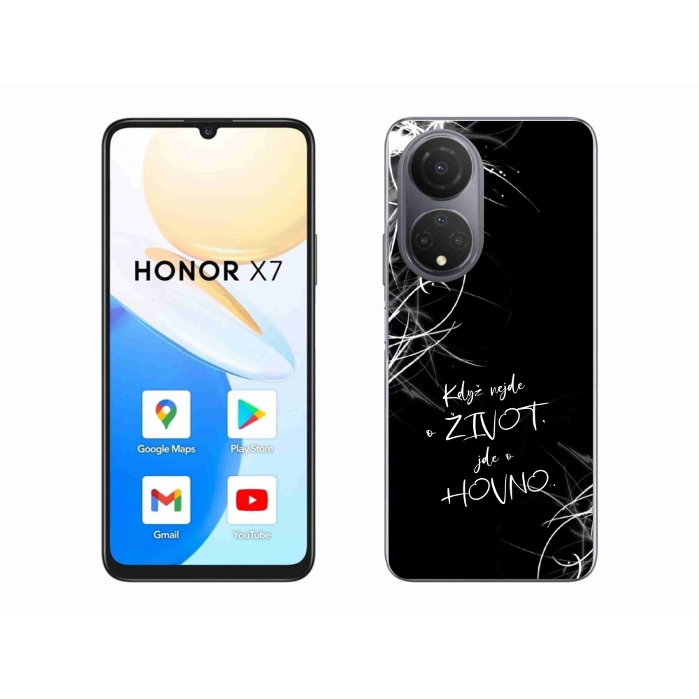 Gelový kryt mmCase na Honor X7 - vtipný text 16 černé pozadí