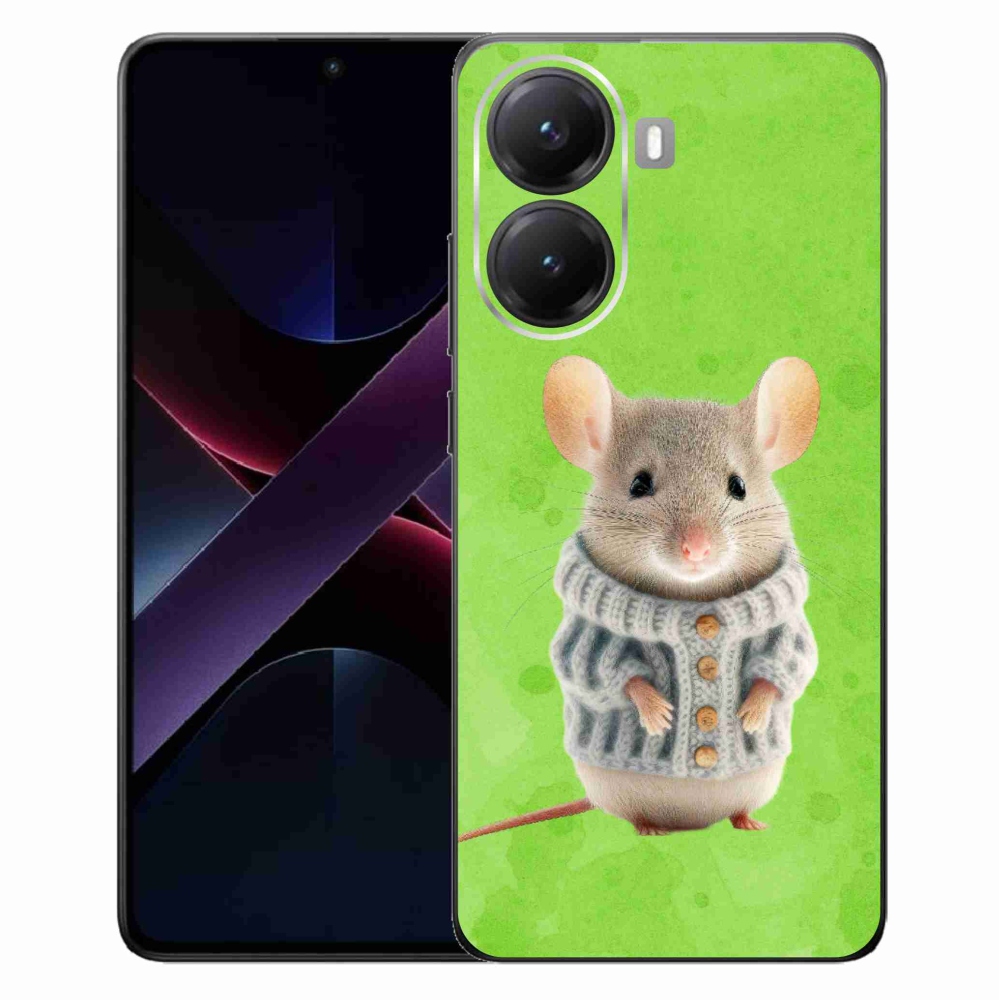 Gelový kryt mmCase na Xiaomi Poco X7 Pro 5G - myška ve svetru