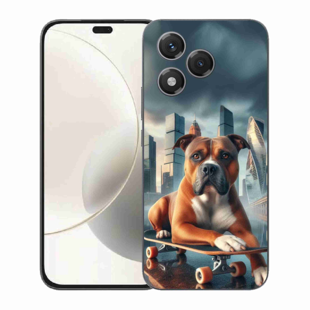 Gelový kryt mmCase na Honor 400 Lite - pes na skateboardu