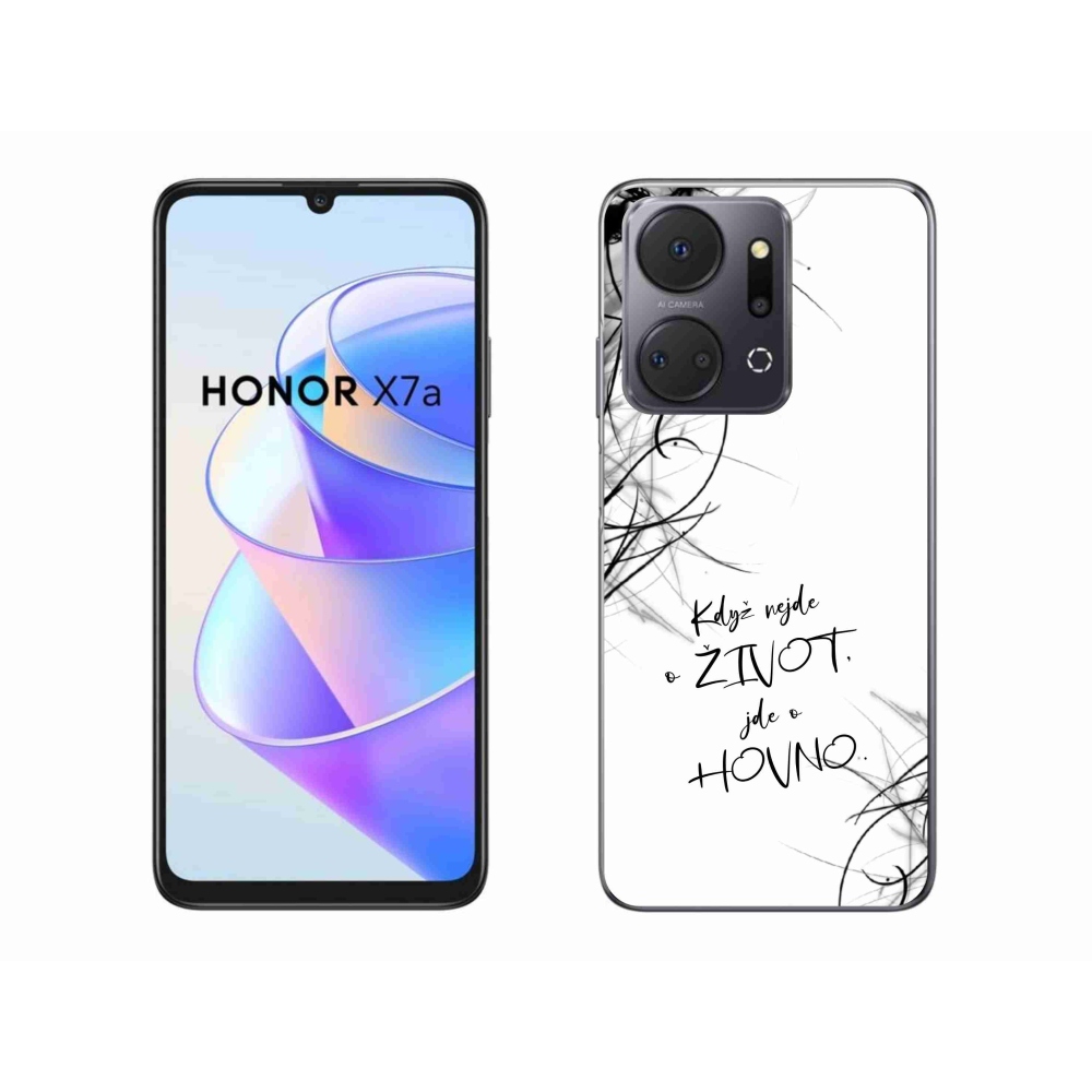 Gelový kryt mmCase na Honor X7a - vtipný text 16 bílé pozadí