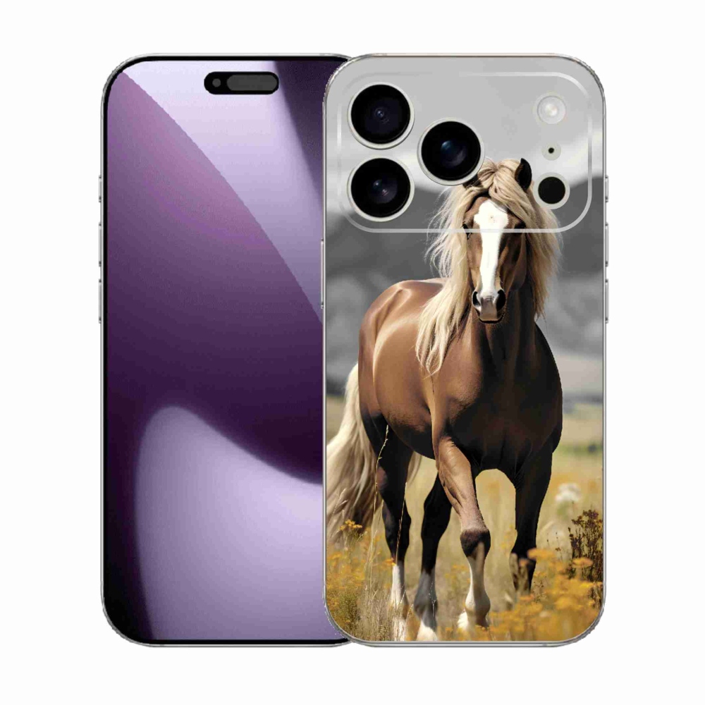 Gelový kryt mmCase na iPhone 17 Pro - hnědý kůň 1