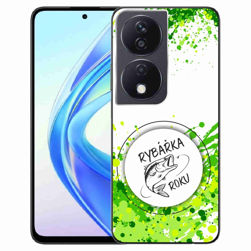 Gelový kryt mmCase na Honor X7b/Honor 90 Smart - rybářka roku bílé pozadí