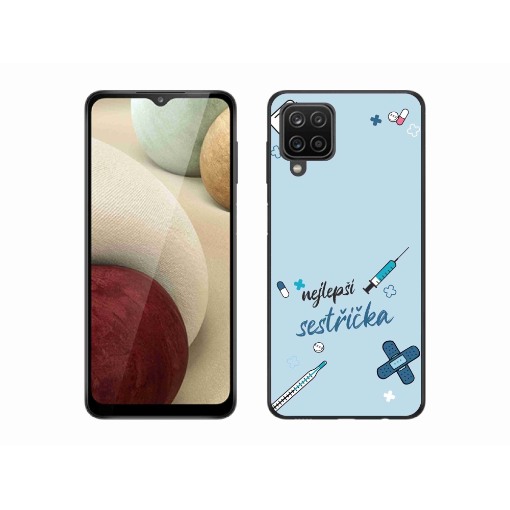 Gelový kryt mmCase na Samsung Galaxy M12 - nejlepší sestřička modré pozadí