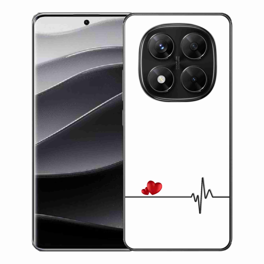 Gelový kryt mmCase na Xiaomi Redmi Note 14 Pro 5G/Poco X7 5G - srdce a tep bílé pozadí