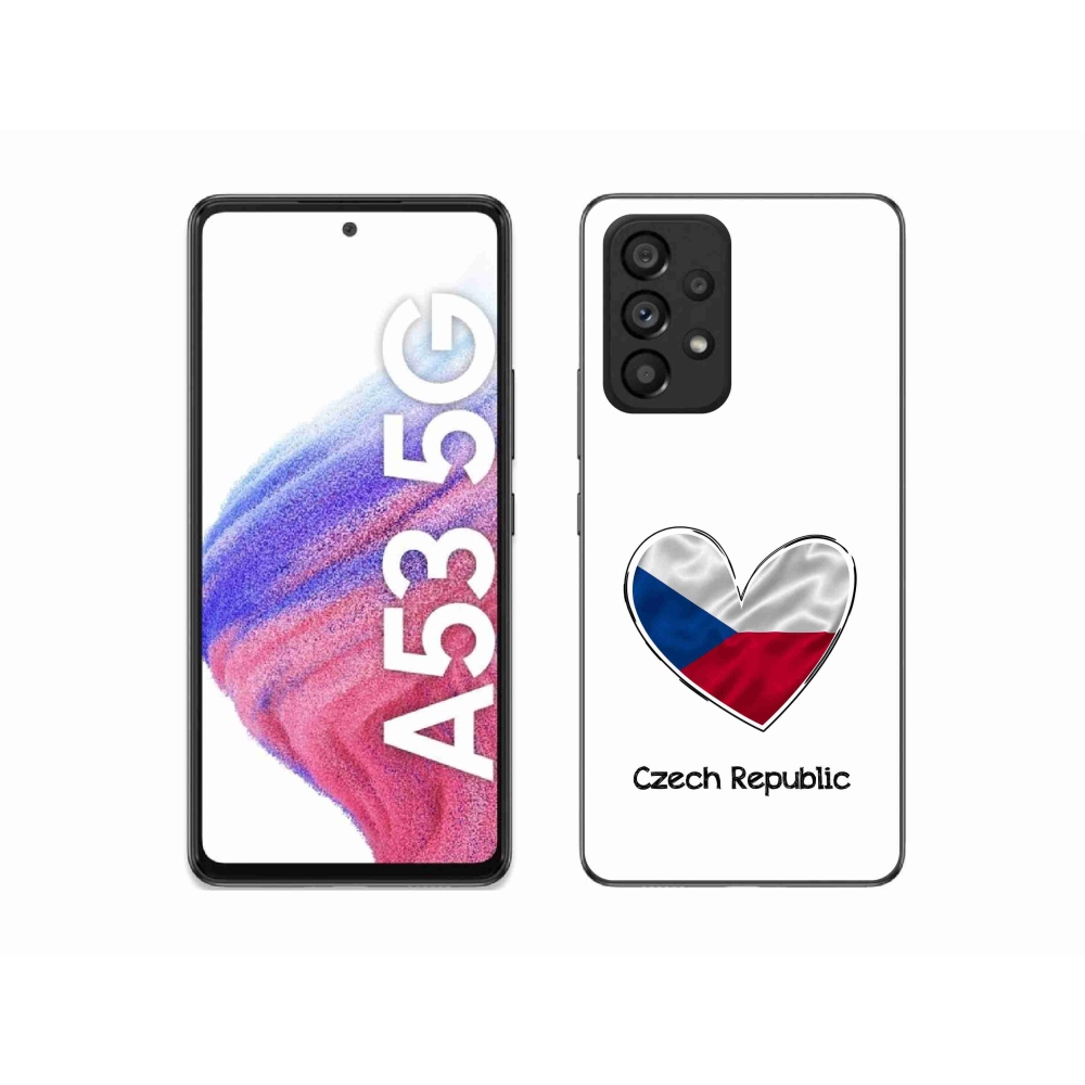 Gelový kryt mmCase na Samsung Galaxy A53 5G - vlajka srdce bílé pozadí