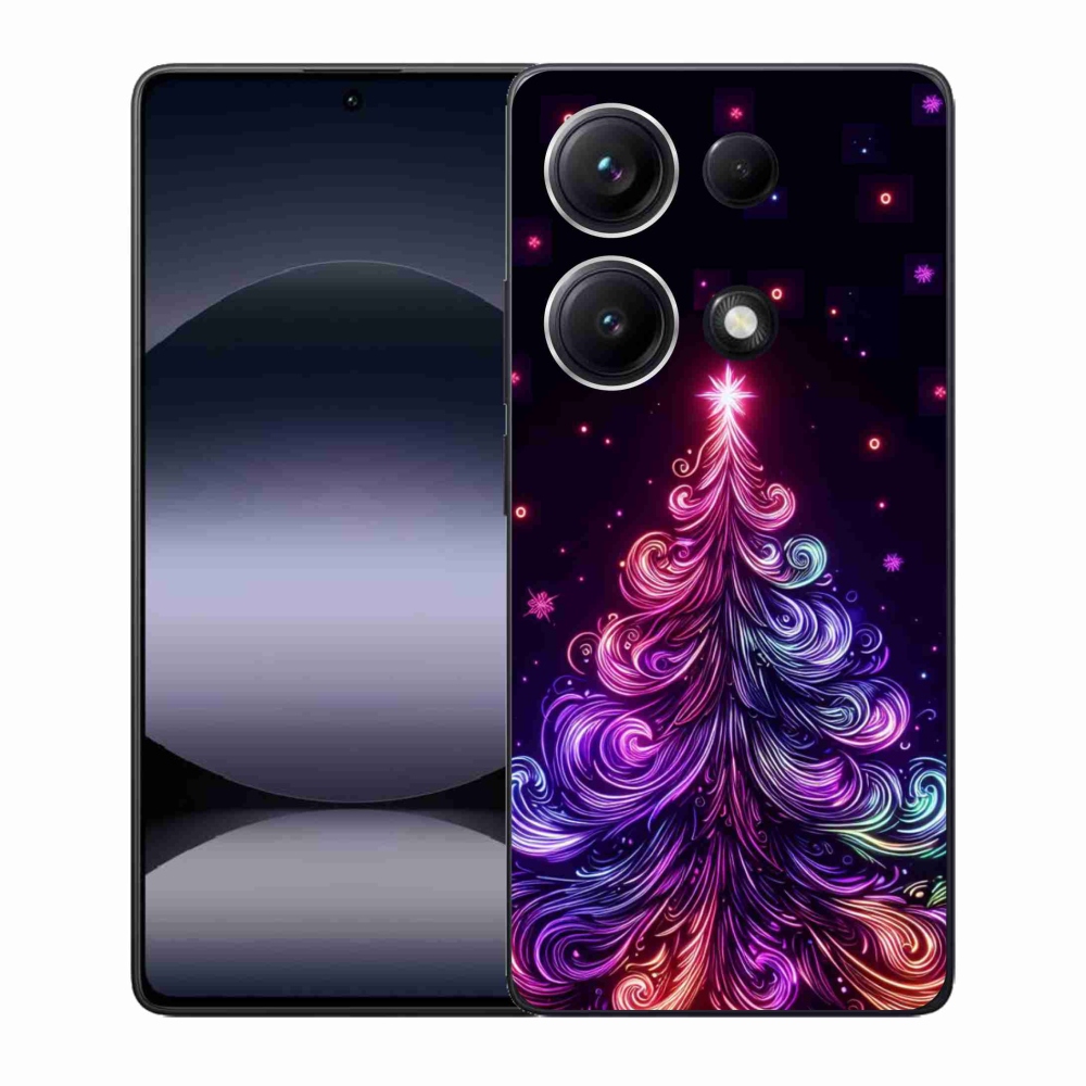 Gelový kryt mmCase na Xiaomi Redmi Note 14S - neonový vánoční stromek 1