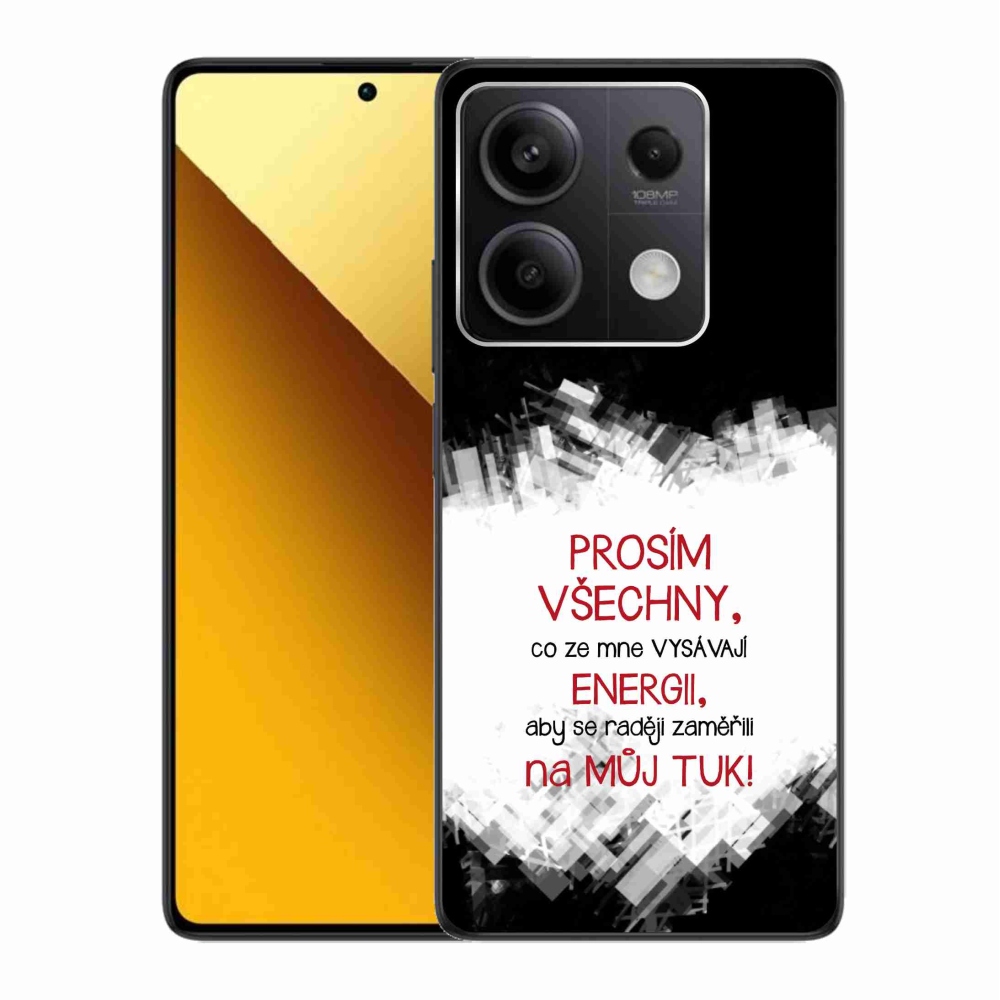 Gelový kryt mmCase na Xiaomi Redmi Note 13 5G - vtipný text 1 červený