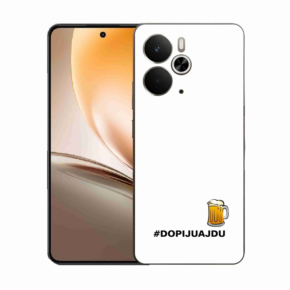 Gelový kryt mmCase na Realme 14 5G - pivní motiv 1 bílé pozadí