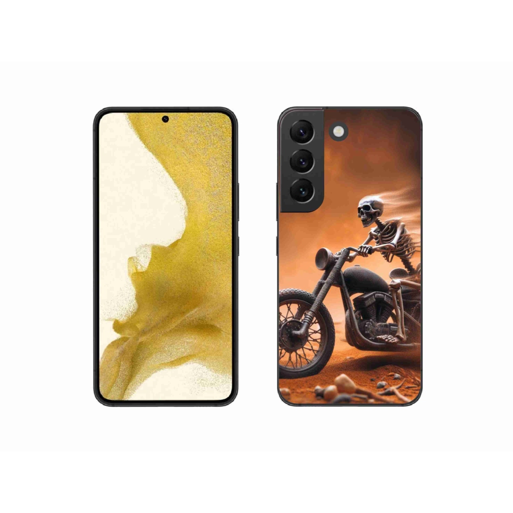 Gelový kryt mmCase na Samsung Galaxy S22 5G - kostra na motorce